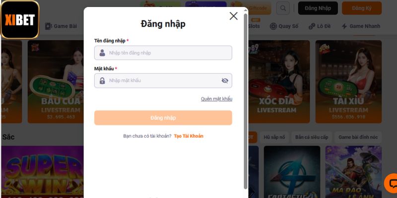 Các bước đăng nhập Xibet chi tiết