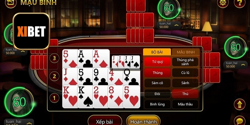 Quy trình cá cược đổi thưởng Mậu Binh siêu đơn giản tại XIBET