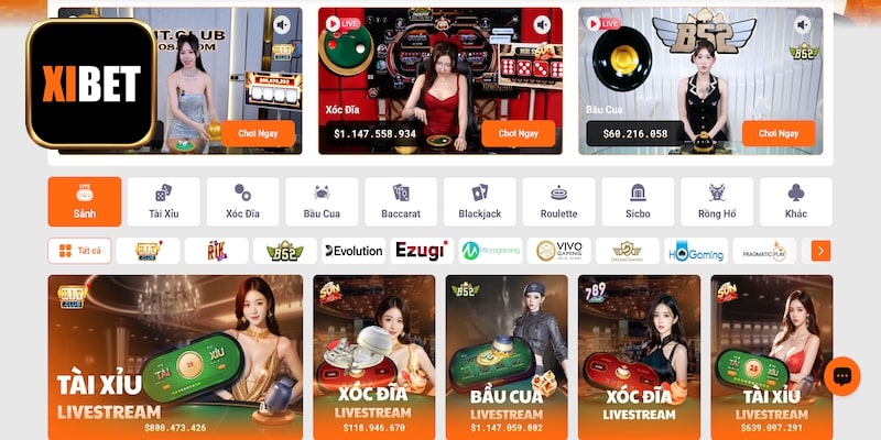 Nhiều trò chơi casino hay, chất lượng tại Xibet